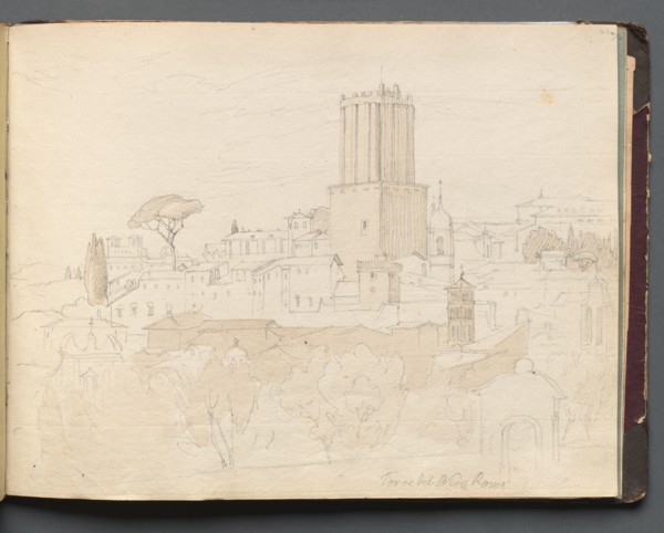Album with Views of Rome and Surroundings, Landscape Studies, page 47a: " Torre del Nero, Rome".