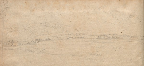 Album with Views of Rome and Surroundings, Landscape Studies, page 03b: Roman Panoramic Landscape.