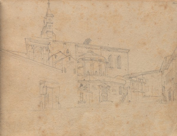 Album with Views of Rome and Surroundings, Landscape Studies, page 26a: Roman Architectural View.