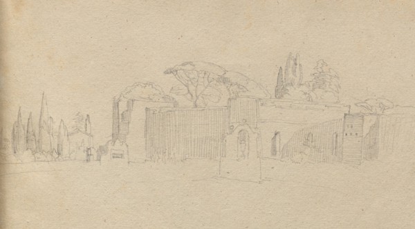 Album with Views of Rome and Surroundings, Landscape Studies, page 51a: Roman Landscape. Franz