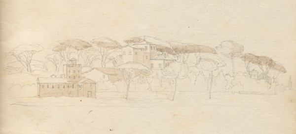Album with Views of Rome and Surroundings, Landscape Studies, page 30a: Roman Panoramic View. Franz