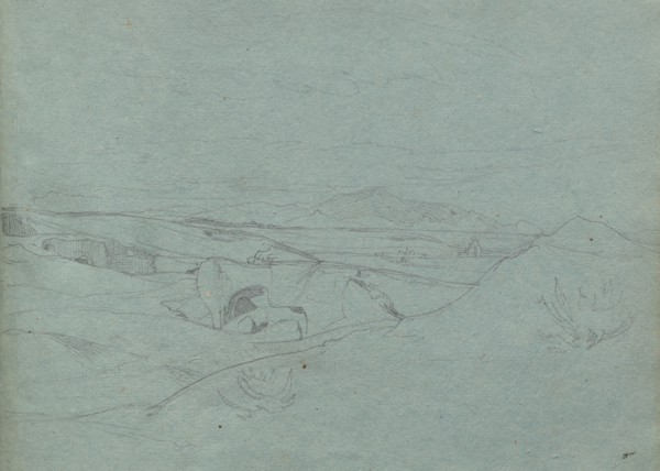 Album with Views of Rome and Surroundings, Landscape Studies, page 52a: Roman Landscape. Franz