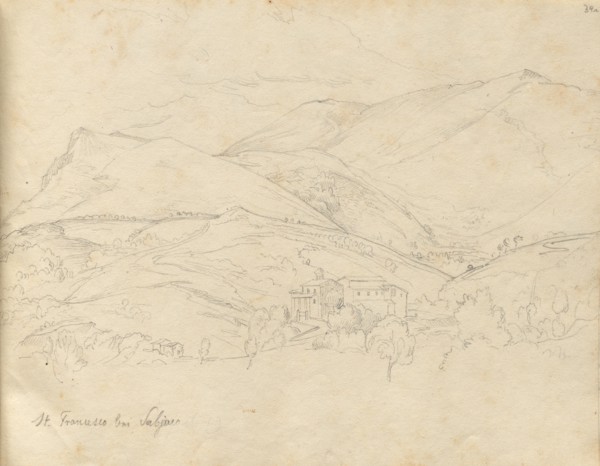 Album with Views of Rome and Surroundings, Landscape Studies, page 34a: "St. Francesco". Franz
