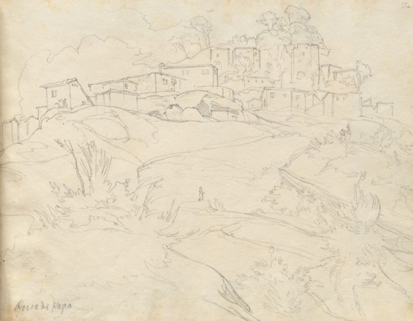 Album with Views of Rome and Surroundings, Landscape Studies, page 35a: "Rocca di Papa". Franz