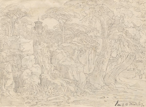 Album with Views of Rome and Surroundings, Landscape Studies, page 36a: Roman View. Franz Johann