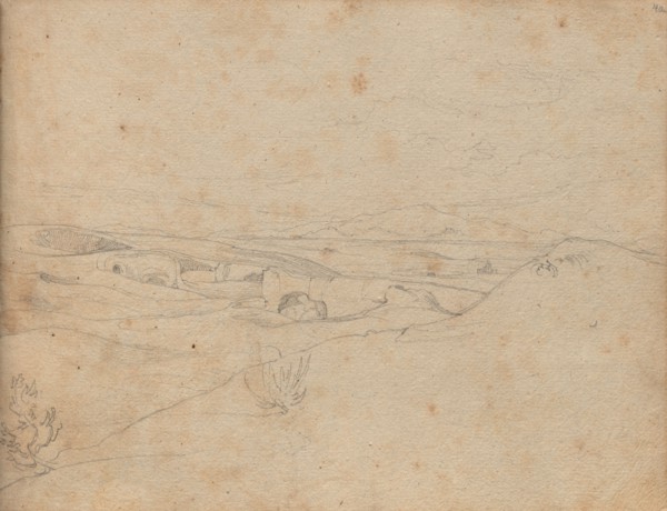Album with Views of Rome and Surroundings, Landscape Studies, page 40a: Roman Landscape. Franz