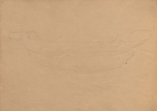 Album with Views of Rome and Surroundings, Landscape Studies, page 19b: Sketch of a boat. Franz