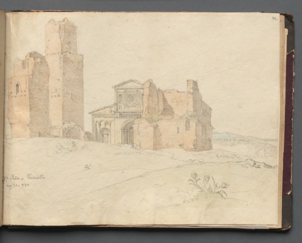 Album with Views of Rome and Surroundings, Landscape Studies, page 41a: "St. Pietro, Toscanella".