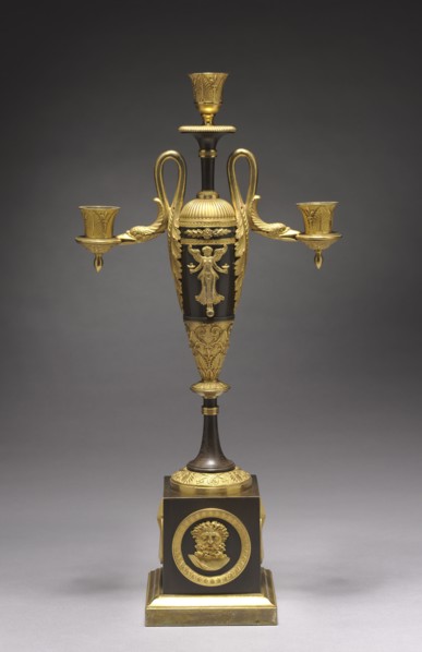 Candelabrum, c. 1800. France, late 18th-early 19th century. Gilt and patinated metal; overall: 49.9