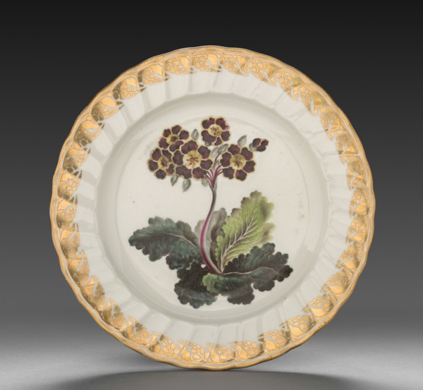 Plate from Dessert Service: Polyanthus, c. 1800. Derby (Crown Derby Period) (British). Porcelain;