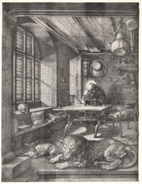 St. Jerome in His Study, 1514. Albrecht Dürer (German, 1471-1528). Engraving