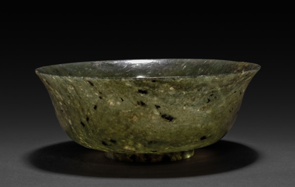 Bowl, 1736-1795. China, Qing dynasty (1644-1912), Qianlong reign (1735-1795). Spinach jade;