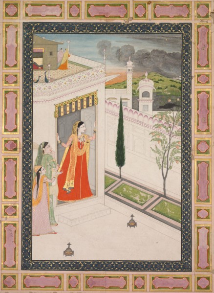 Vasakasajja Nayika, Love - Longing Heroine, early 19th century. India, Kangra School, early 19th