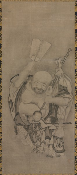 Hotei with Daoist Immortals: Hotei, c. 1575-1600. Kyuseki Tomonobu (Japanese, 1653–1721). Triptych