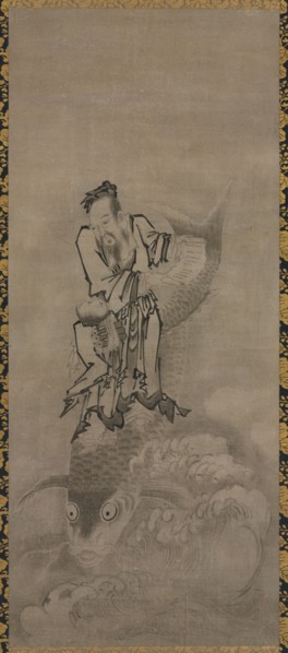 Hotei with Daoist Immortals, late 1600s–early 1700s. Kyuseki Tomonobu (Japanese, 1653–1721).