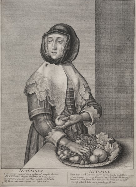The Four Seasons:  Autumn, 1641. Wenceslaus Hollar (Bohemian, 1607-1677). Etching