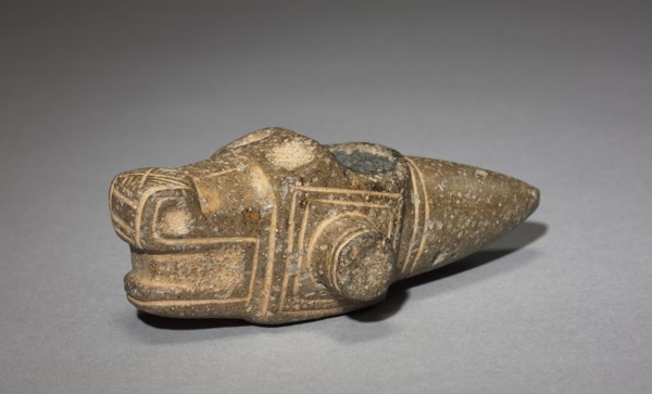 Mace Head, 300-500. Costa Rica. Pecked and polished gray stone; overall: 4.2 x 7.3 x 13.6 cm (1 5/8