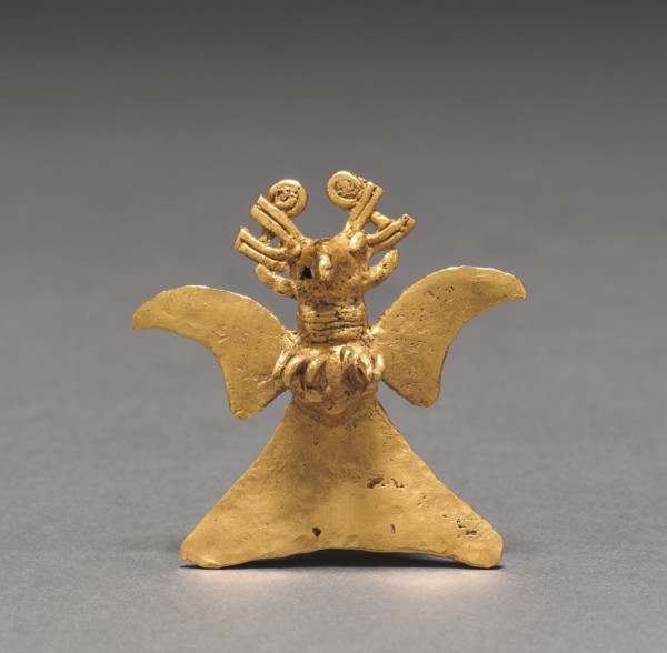 Bird Pendant, 1000-1500. Panama, Veraguas. Cast and hammered gold; overall: 4.6 x 4.5 x 1.5 cm (1