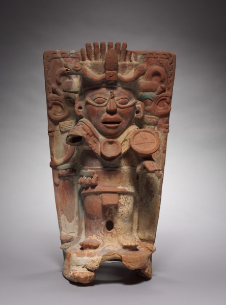 Incense Burner Support, 600-900. Mexico, Chiapas, Palenque Region, Maya, Classic period. Pottery