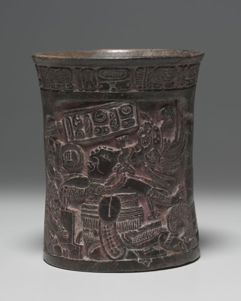 Vessel with Ballplayer, c. 600-1000. Mexico, Yucatán, Maya (Chocholá) style (250-900). Earthenware,