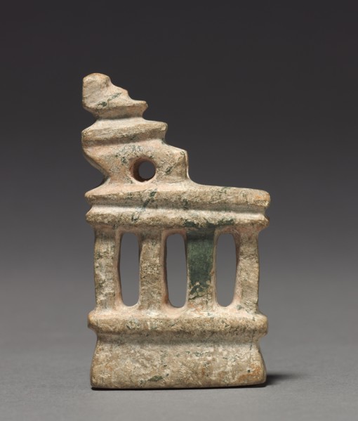 Architectural Model, 100 BC - 300. Mexico, Guerrero, Mezcala. Serpentine; overall: 9.2 x 5.4 x 1.8