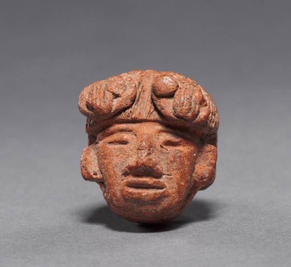 Head, before 1519. Mesoamerica, Pre-Columbian. Clay; overall: 2.4 x 2.1 x 2.1 cm (15/16 x 13/16 x