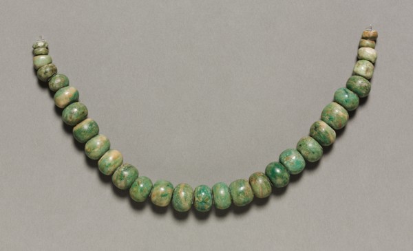 Necklace, 150-200. Central Mexico, Teotihuacán, Classic Period. Jadeite-albitite?; overall: 40.3 cm