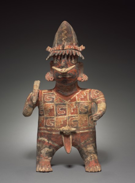 Standing Male Figure, c. 100 BC-AD 300. Mexico, Nayarit, Ixtlan del Rio Style. Earthenware with