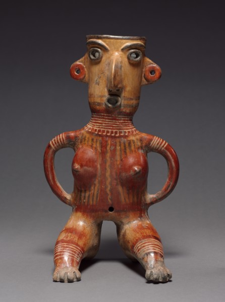 Seated Female Figure, 100 BC - 300. Mexico, Jalisco, Zacatecas style. Pottery with burnished,