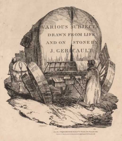Various Subjects Drawn from Life and on Stone:  A Wagon with Harnessed Horses, 1821. Théodore