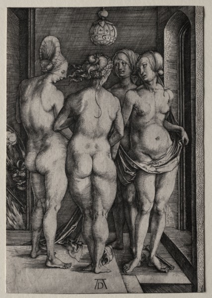 The Four Witches (Four Naked Women), 1497. Albrecht Dürer (German, 1471-1528). Engraving; sheet: 19