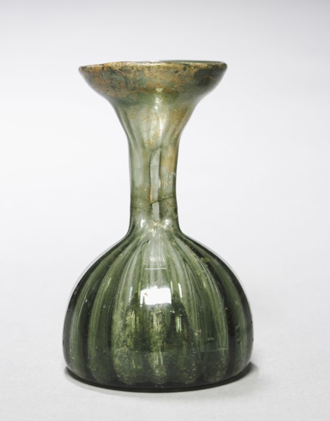 Flask (Kuttrolf), 1400s. Germany, 15th century. Green glass; overall: 12.1 cm (4 3/4 in.).