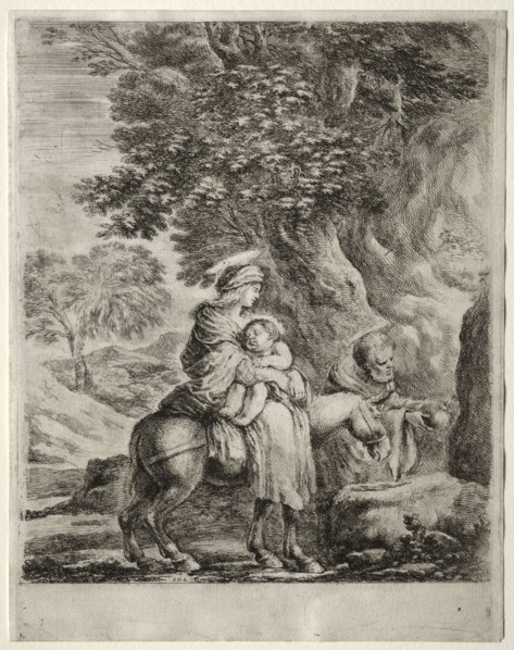 Flight into Egypt. Stefano Della Bella (Italian, 1610-1664). Etching