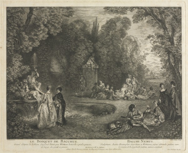 Le Bosquet de Bacchus, 1727. Charles-Nicolas Cochin (French, 1715-1790), after Jean Antoine Watteau