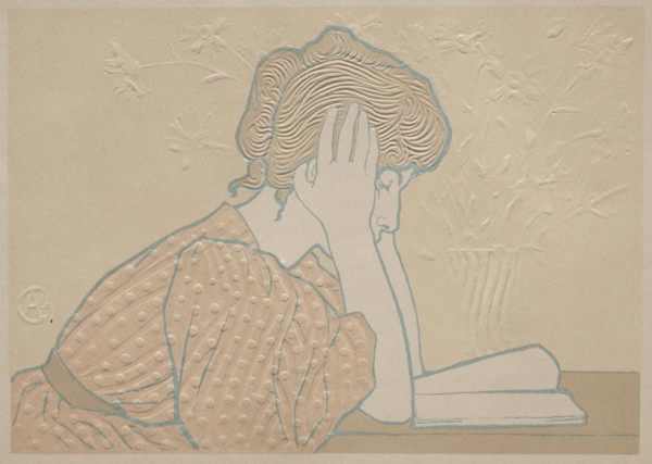 Young Woman Reading, 1896. Alexandre-Louis-Marie Charpentier (French, 1856-1909), from the edition