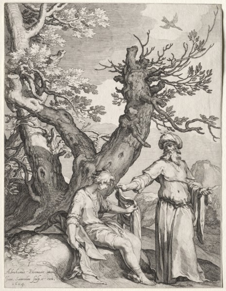 Scenes of the Prophet Ahijah: Ahijah and Jeroboam, 1604. Jan Saenredam (Dutch, 1565-1607), Jan