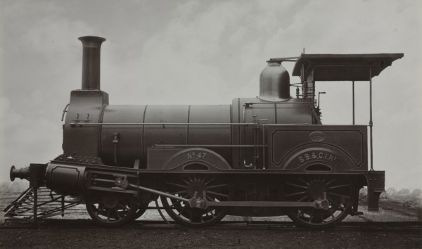 Locomotive, c. 1880s. John (British) Stuart (British, 1831-1907). Albumen print from wet collodion