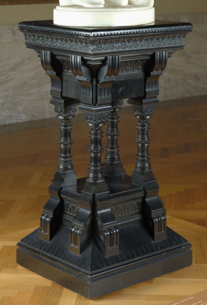 Pedestal, c. 1870. Attributed to Daniel Pabst (American, 1826-1910). Ebonized cherry; overall: 91