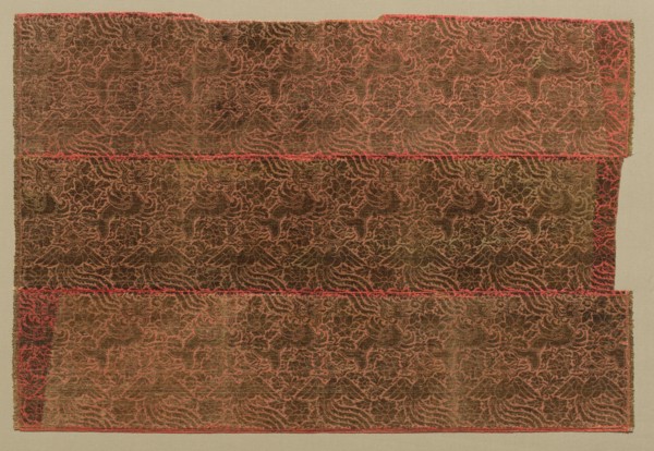Makaras, Phoenixes and Flowers, 1200s. Central Asia or Daidu, 13th century. Lampas, silk and gold