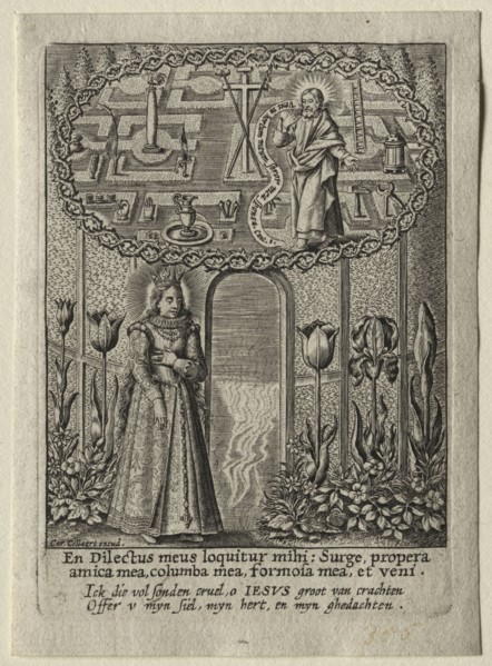 Come into my garden, my sister, my wife, first half 1600s. Carel Collaert. Engraving; sheet: 11 x 8