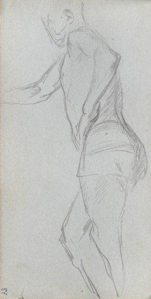 Sketchbook, page 87: Figure Study. Ernest Meissonier (French, 1815-1891). Graphite;