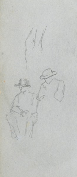 Sketchbook, page 32: Study of Figures. Ernest Meissonier (French, 1815-1891). Graphite;