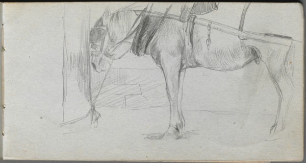 Sketchbook, page 06: Study of a Horse. Ernest Meissonier (French, 1815-1891). Graphite;