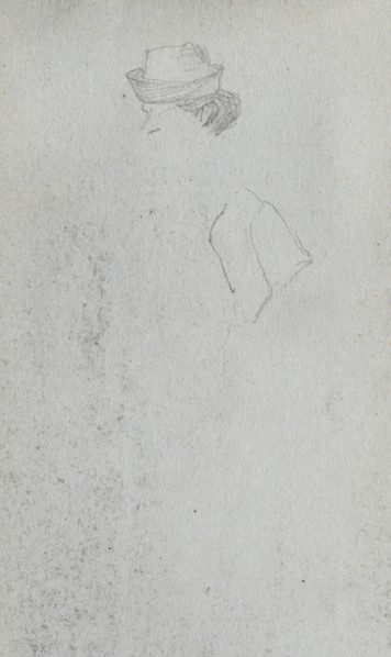 Sketchbook, page 35: Study of a Head. Ernest Meissonier (French, 1815-1891). Graphite;