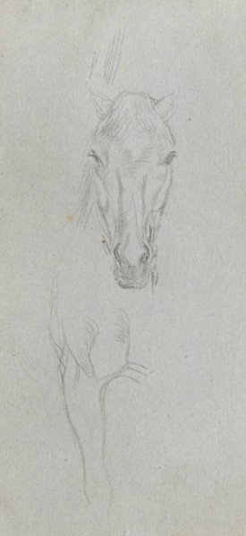 Sketchbook, page 09: Study of a Horse. Ernest Meissonier (French, 1815-1891). Graphite;