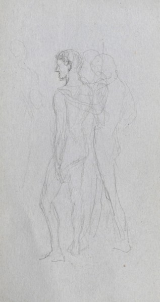 Sketchbook, page 92: Two Nudes. Ernest Meissonier (French, 1815-1891). Graphite;