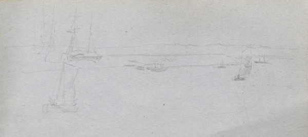 Sketchbook, page 94: Seascape. Ernest Meissonier (French, 1815-1891). Graphite;