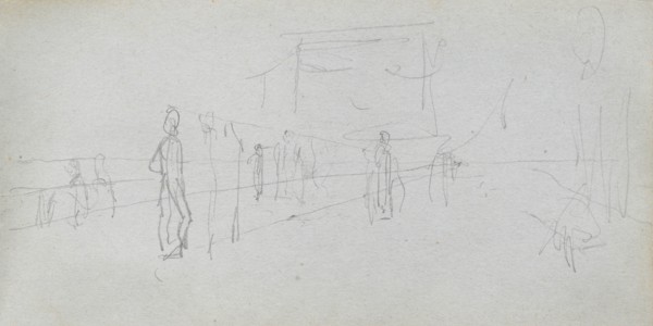Sketchbook, page 40: Perspective Study. Ernest Meissonier (French, 1815-1891). Graphite;