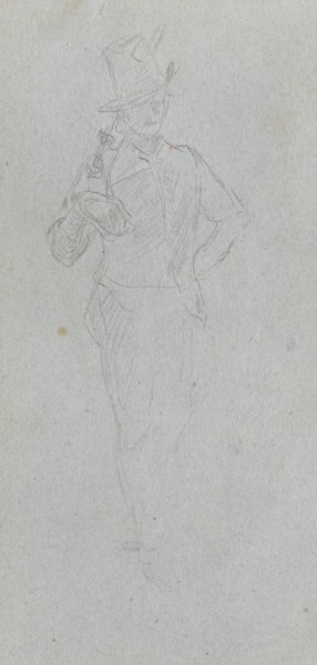 Sketchbook, page 15: Study of a Soldier. Ernest Meissonier (French, 1815-1891). Graphite