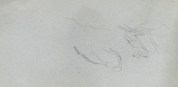 Sketchbook, page 72: Figure Study. Ernest Meissonier (French, 1815-1891). Graphite;